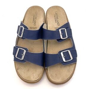 Grunland Blue Leather Orthopedic Sandals Straps Made Italy EU 39 US Womens 8